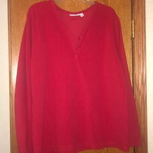 Denim & Co Fleece Top L